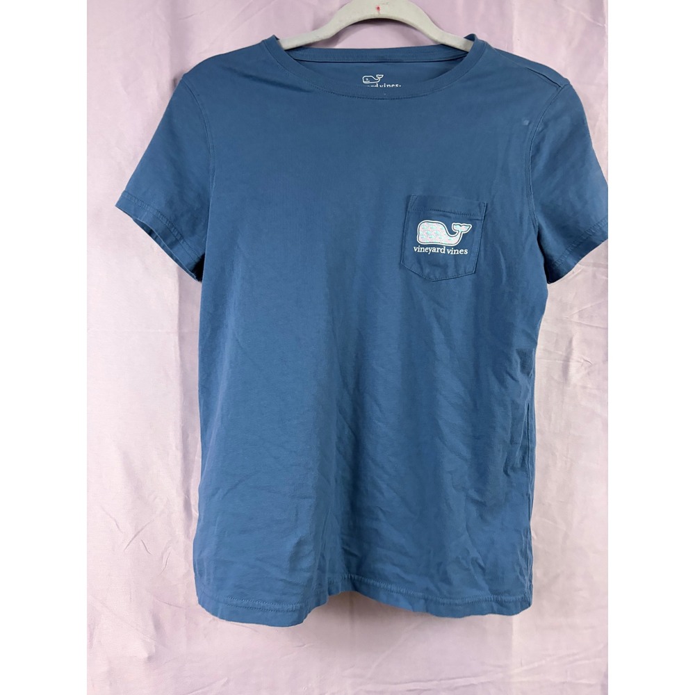 Vineyard Vines Blue Whale Logo Pocket T-Shirt Womens Small Short Sleeve Cotton